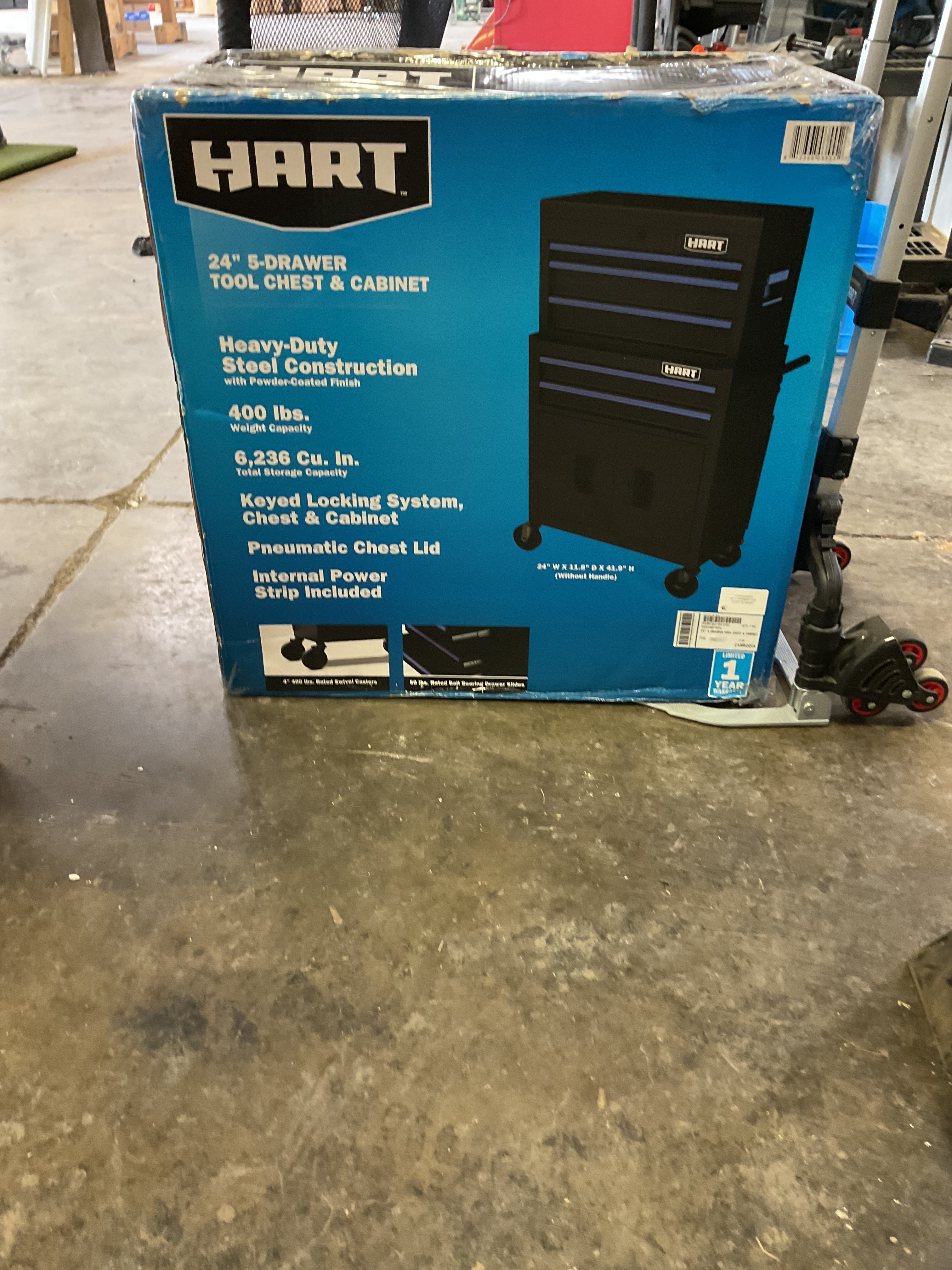 HART 5 Drawer Tool Chest And Cabinet - PICK UP ONLY