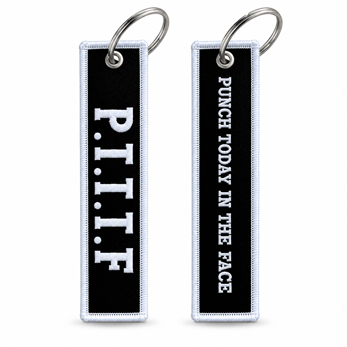 Punch Today in the Face BW Keychain