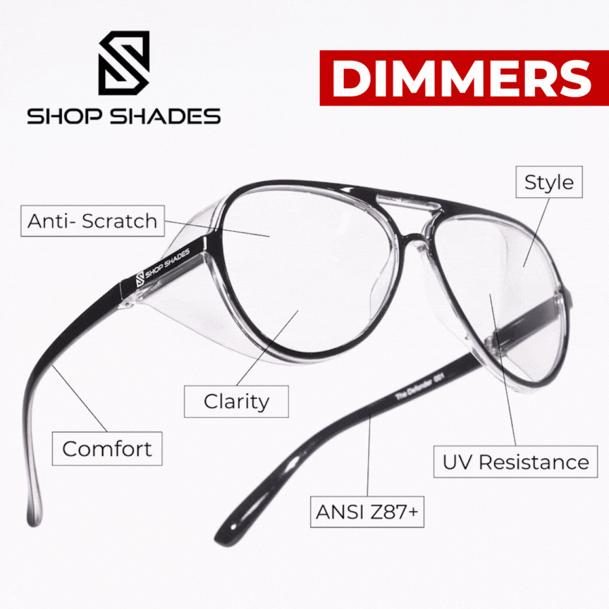 Shop Shades Photochromic Dimmer Safety Glasses