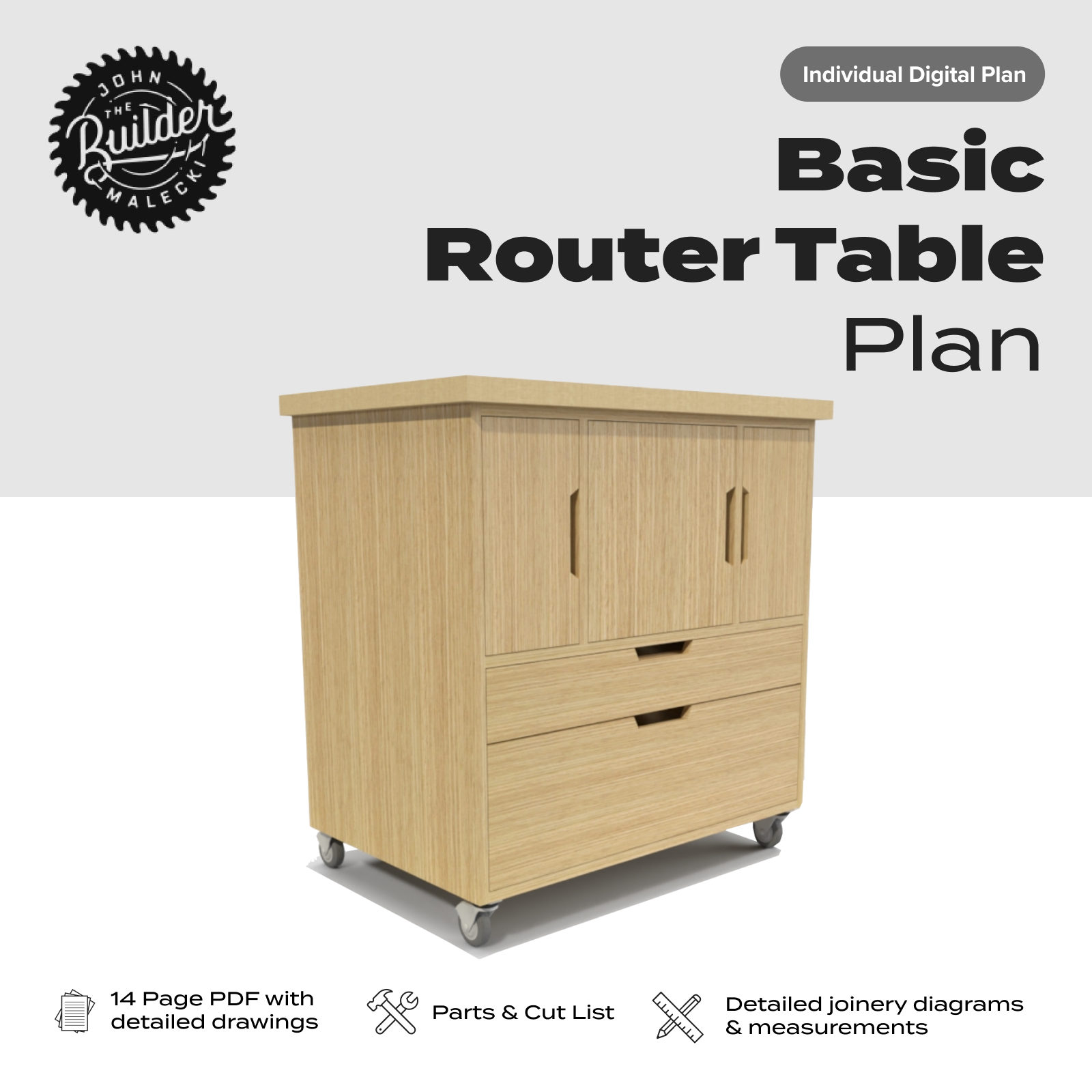 Basic Woodworking Router Table Plan - John Malecki Store