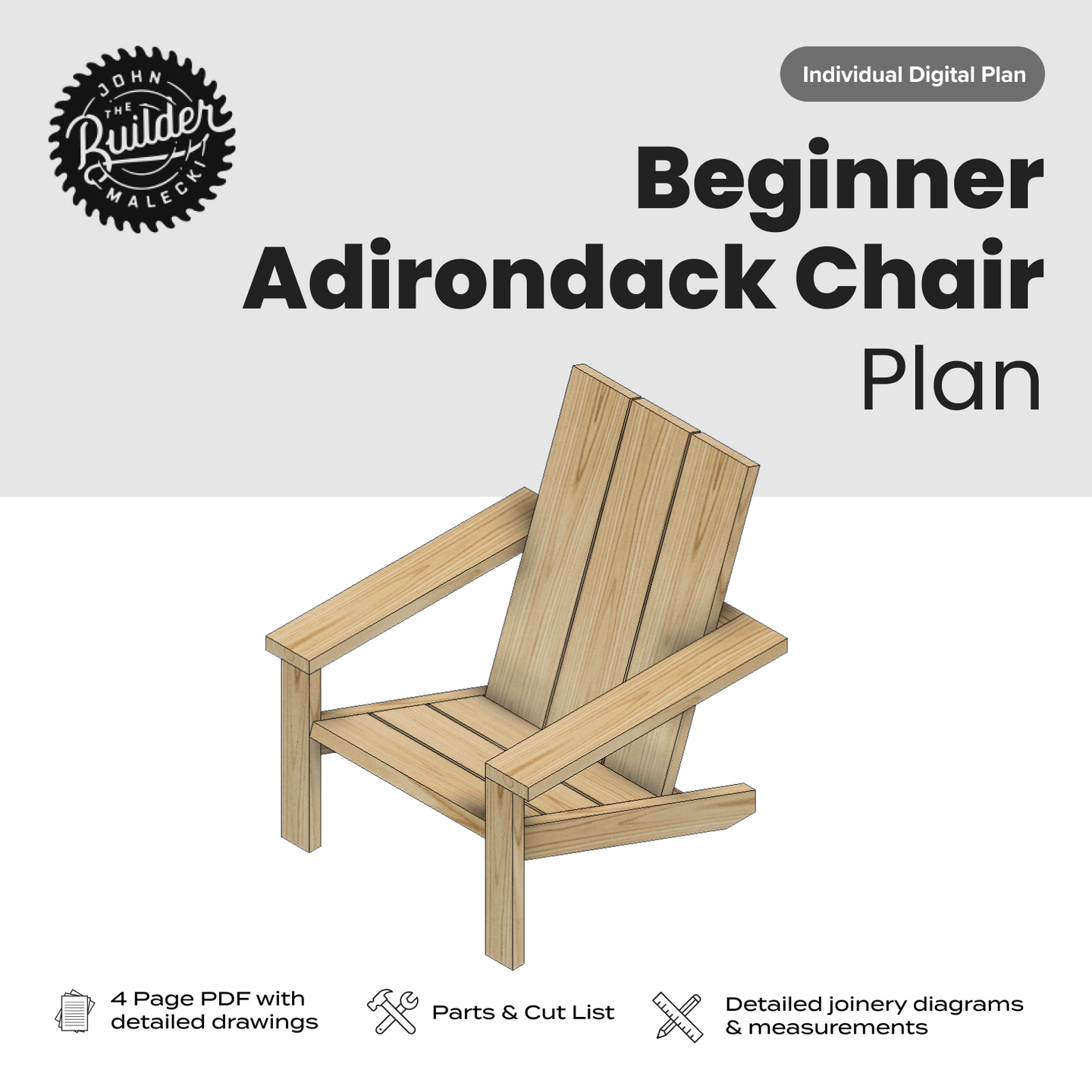 Beginner Adirondack Chair Plan - John Malecki Store