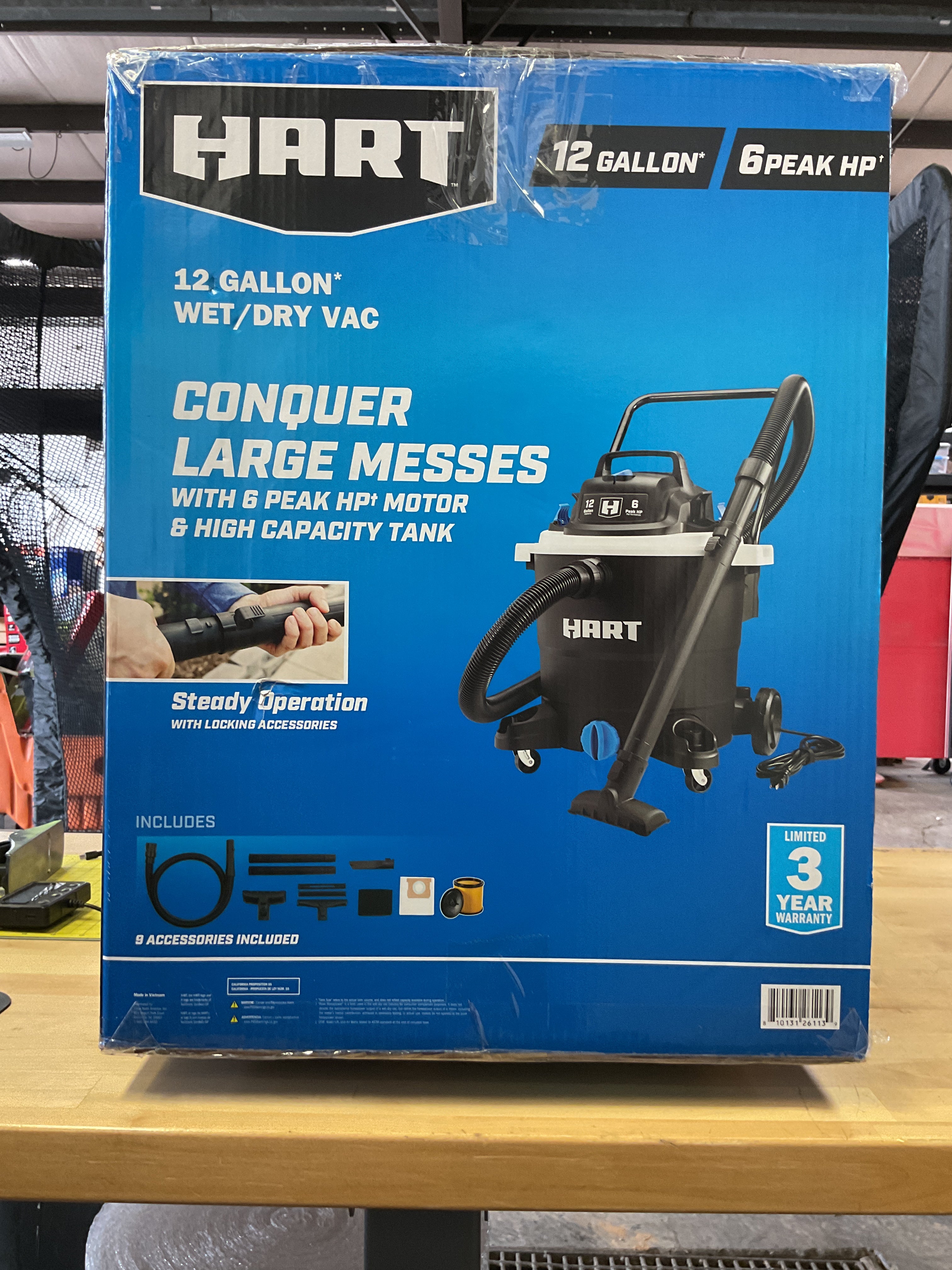 HART 12 Gallon Wet/Dry Vac - PICK UP ONLY