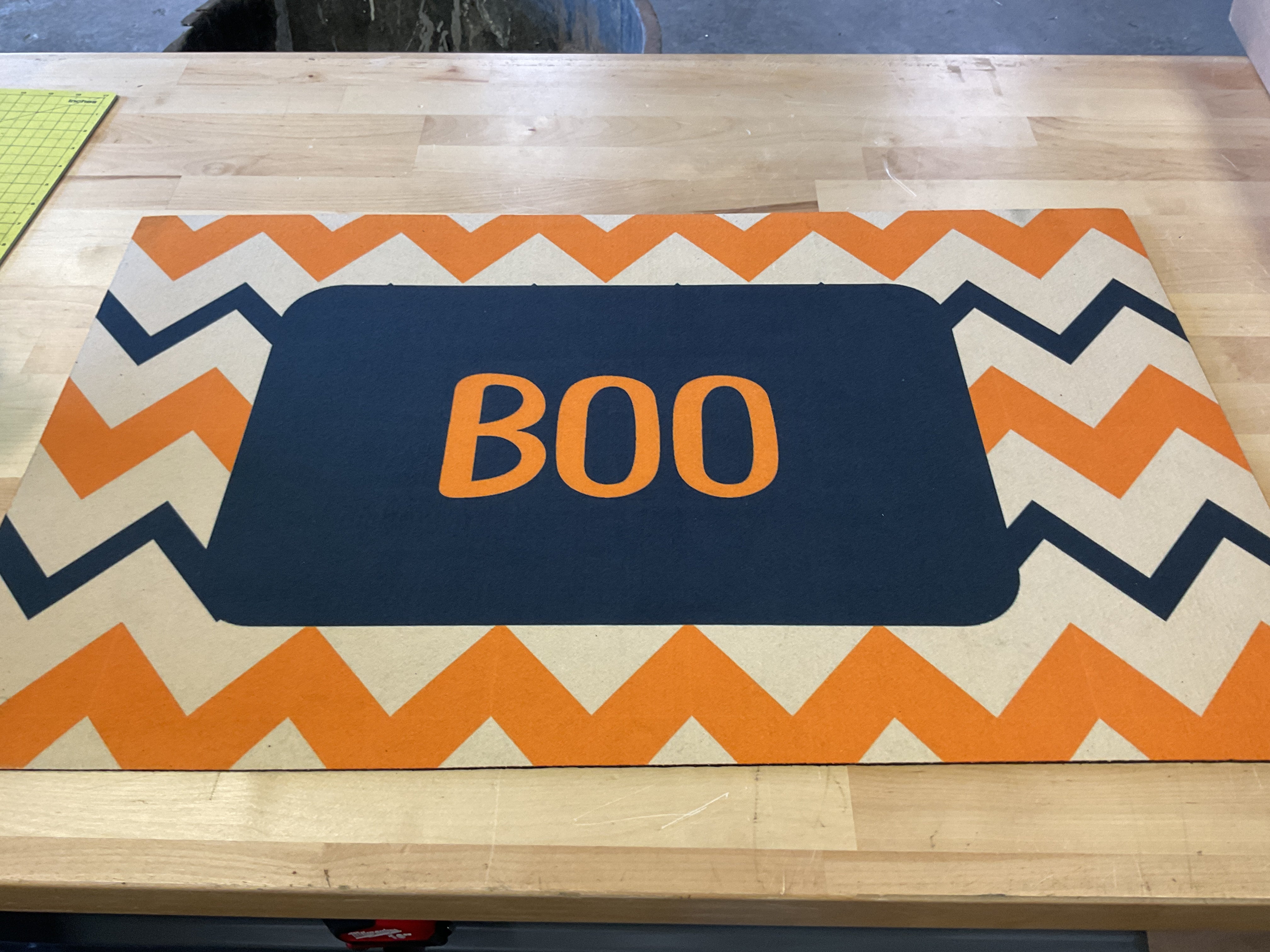 BOO Halloween Door Mat