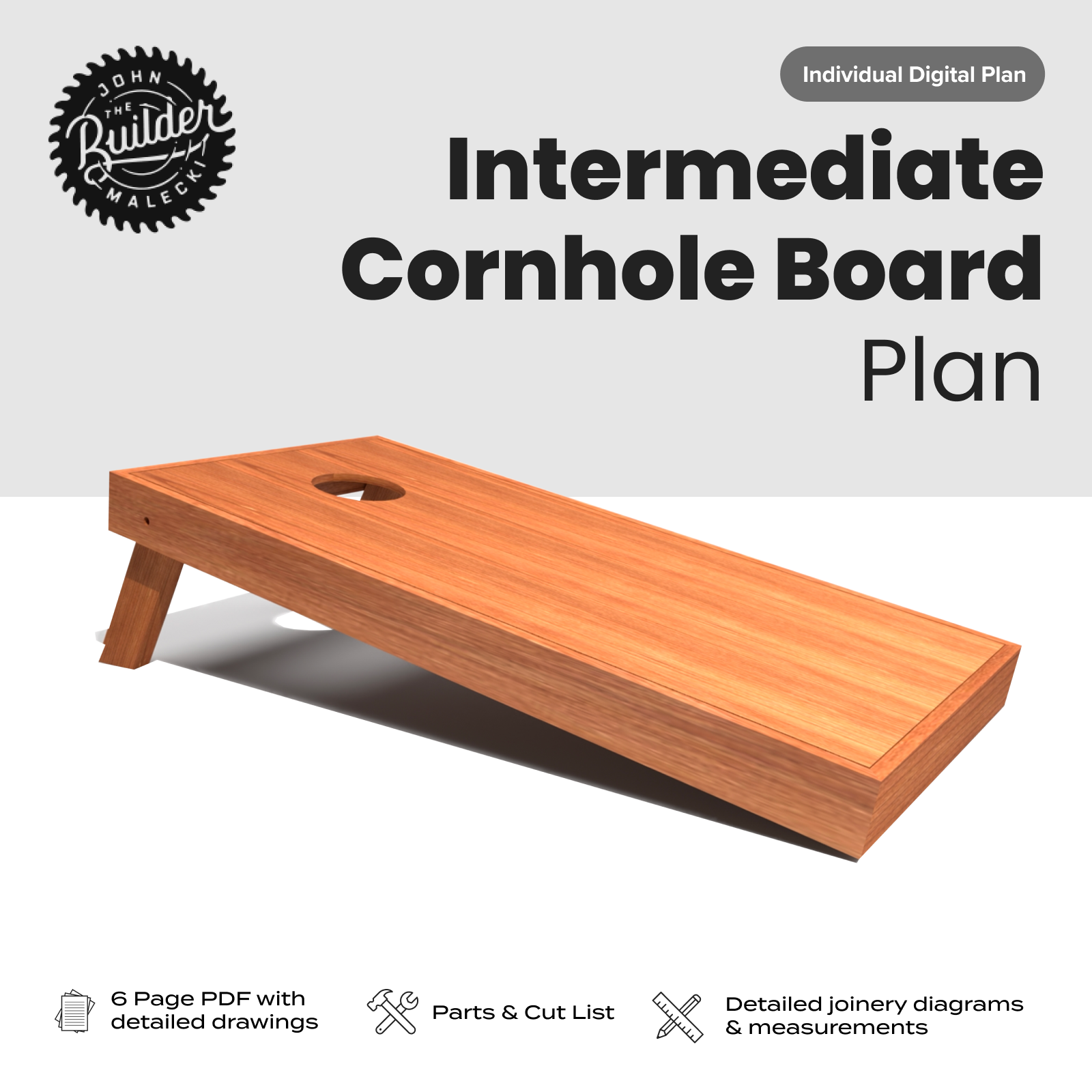 Intermediate Cornhole Board Plan - John Malecki Store