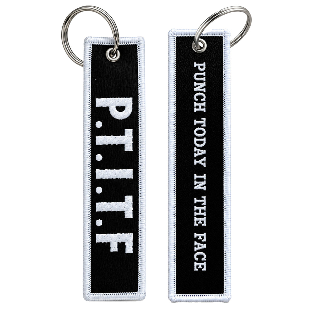Punch Today in the Face BW Keychain