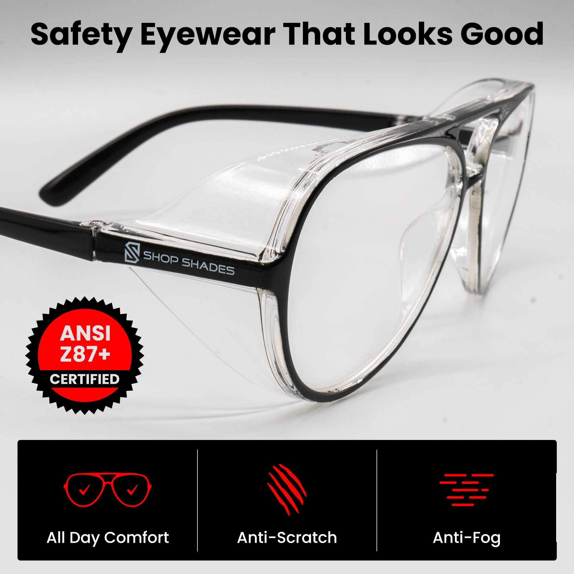 Shop Shades Photochromic Dimmer Safety Glasses