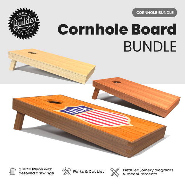 DIY Cornhole Board Plan Bundle - John Malecki Store