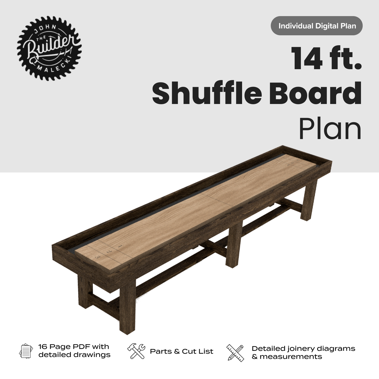14ft. DIY Shuffle Board Plan - John Malecki Store