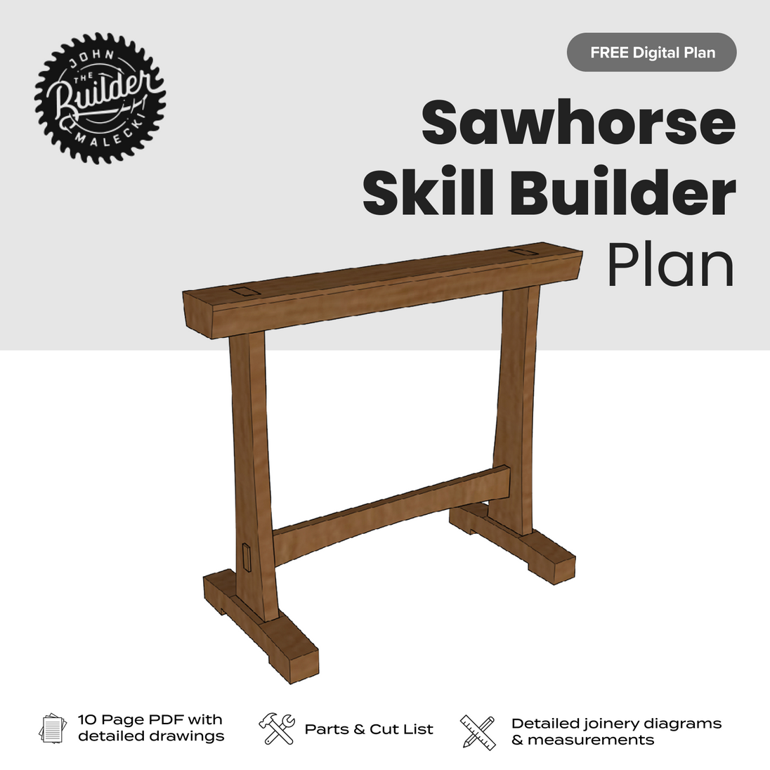 FREE Sawhorse Skill Builder Plan - John Malecki Store