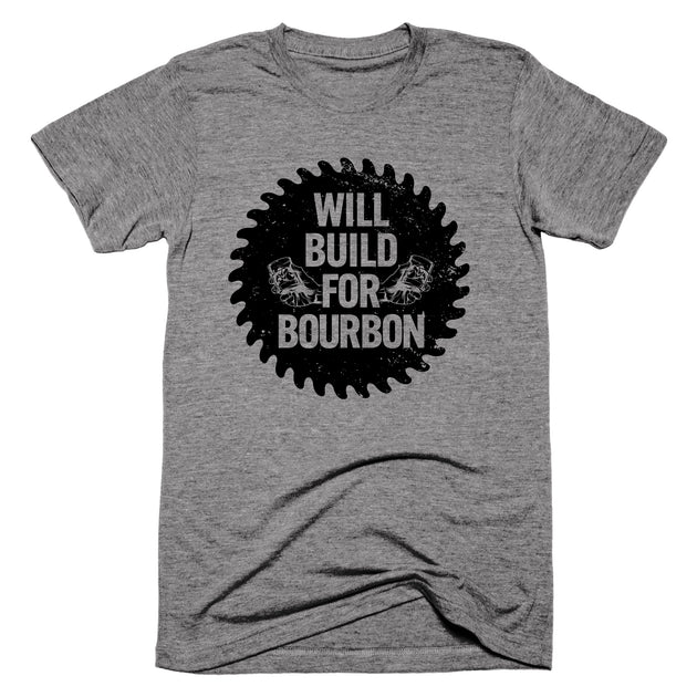 Will Work For Bourbon T-Shirt - John Malecki Store