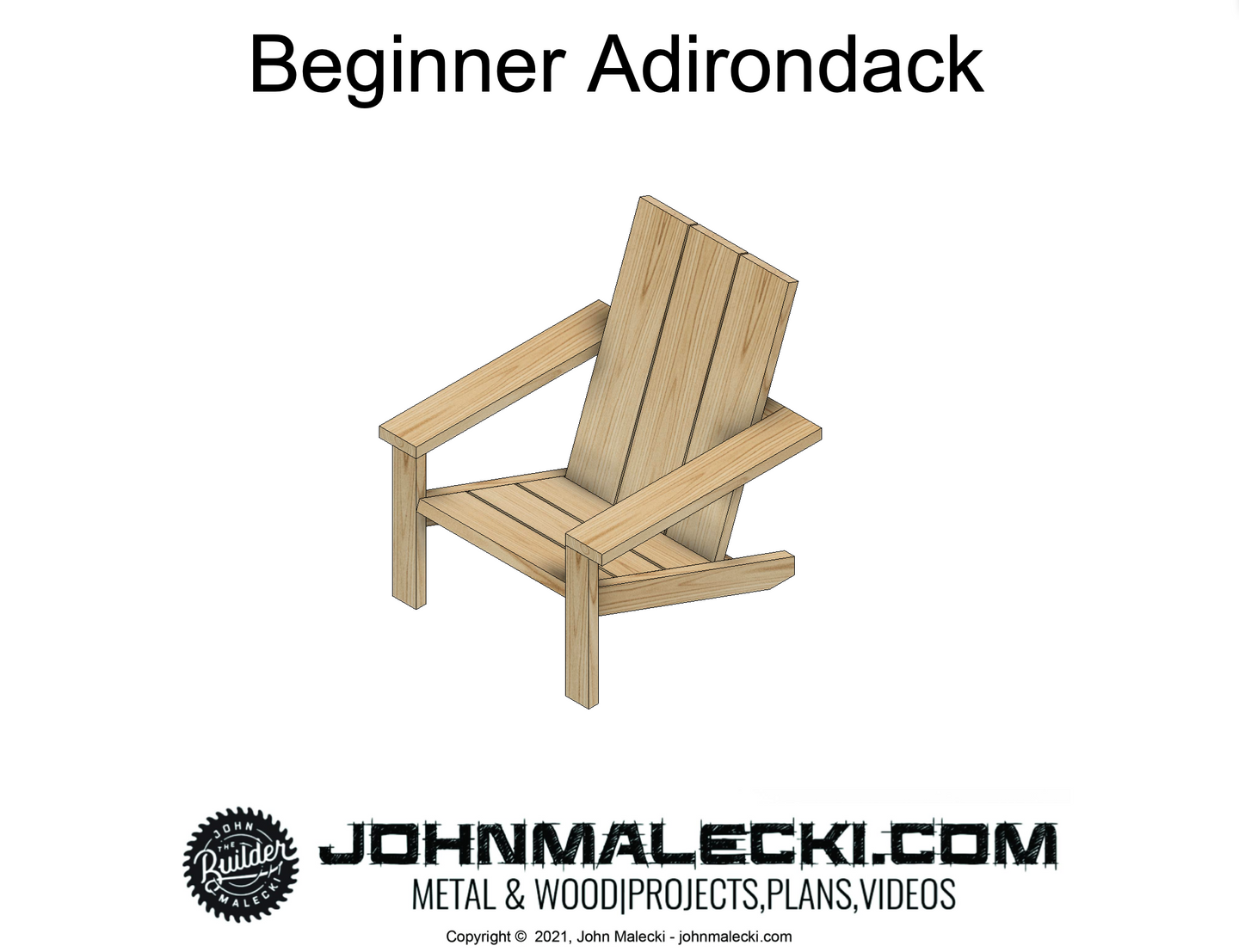 Beginner Adirondack Chair Plan - John Malecki Store
